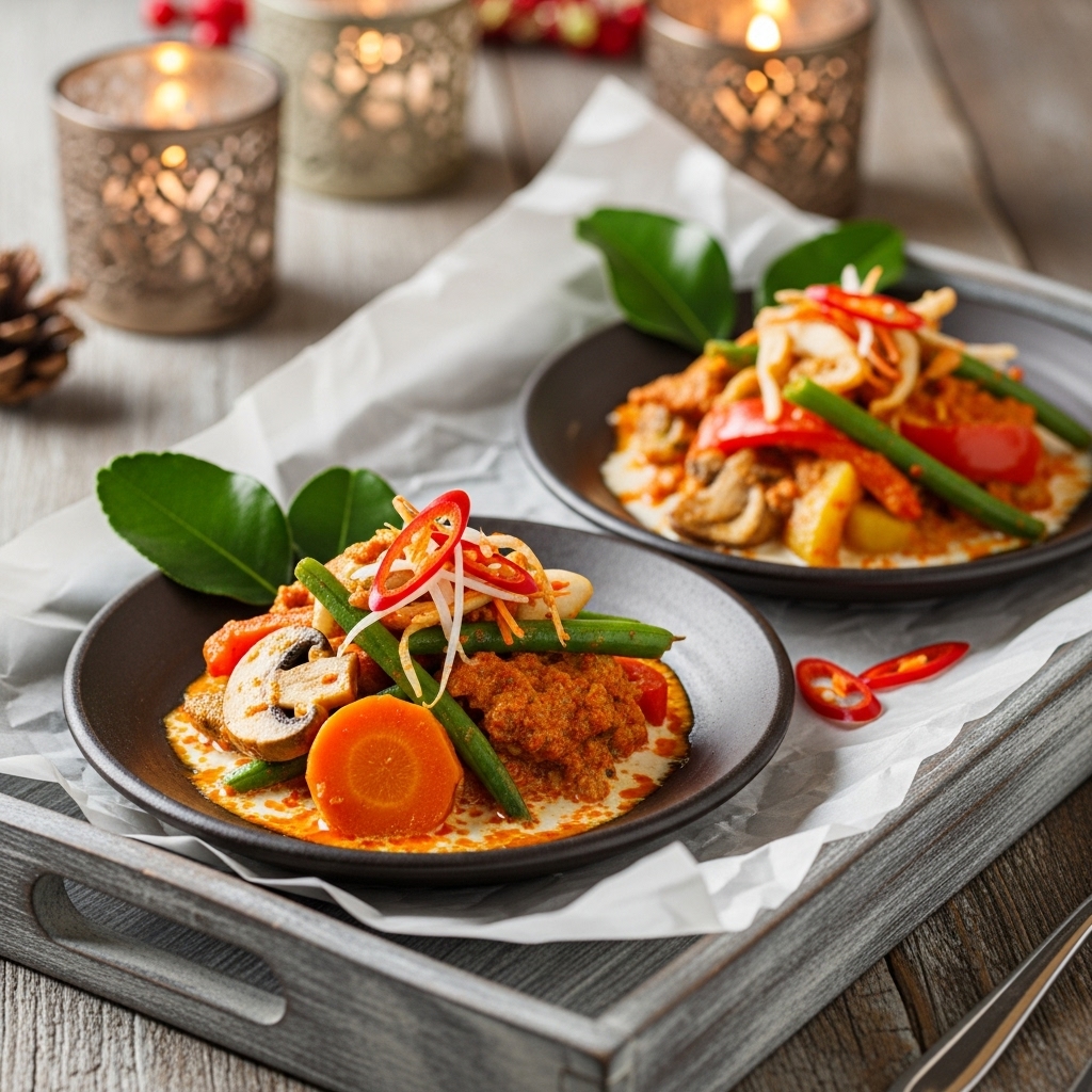 Delectable Vegetarian Khmer Breakfast Delight: Aromatic Amok With Seasonal Vegetables