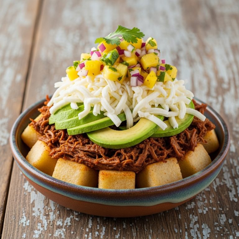 Delectable Venezuelan Arepa Bowl with Tropical Salsa – A Mouthwatering Fusion of Flavors!