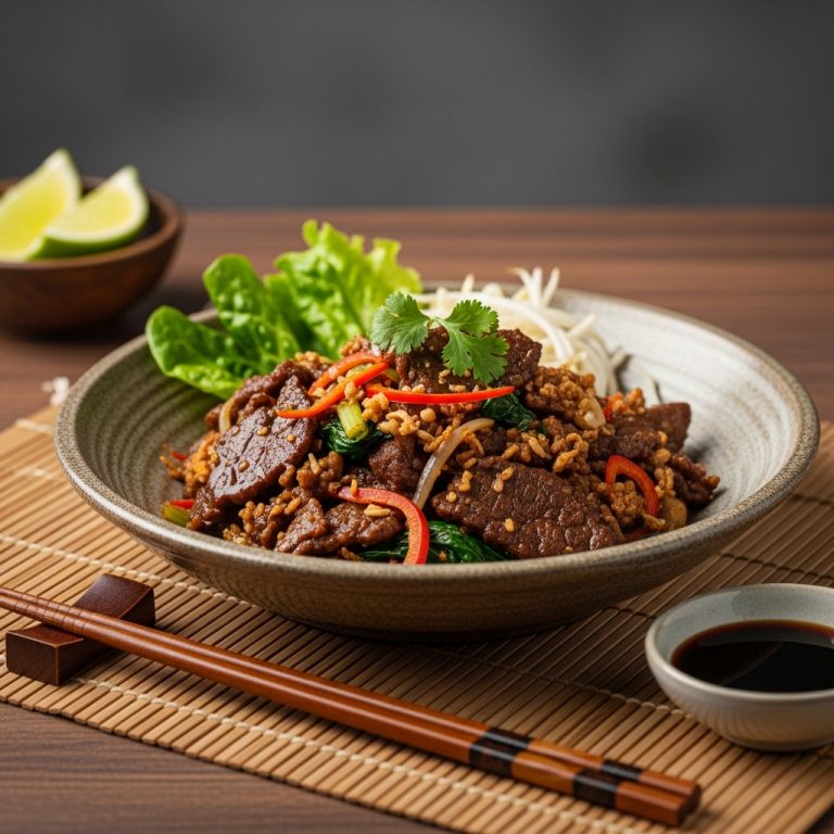“Delicious Cambodian Keto Beef Lok Lak Stir-Fry – Authentic Khmer Flavors in Your Home Kitchen”