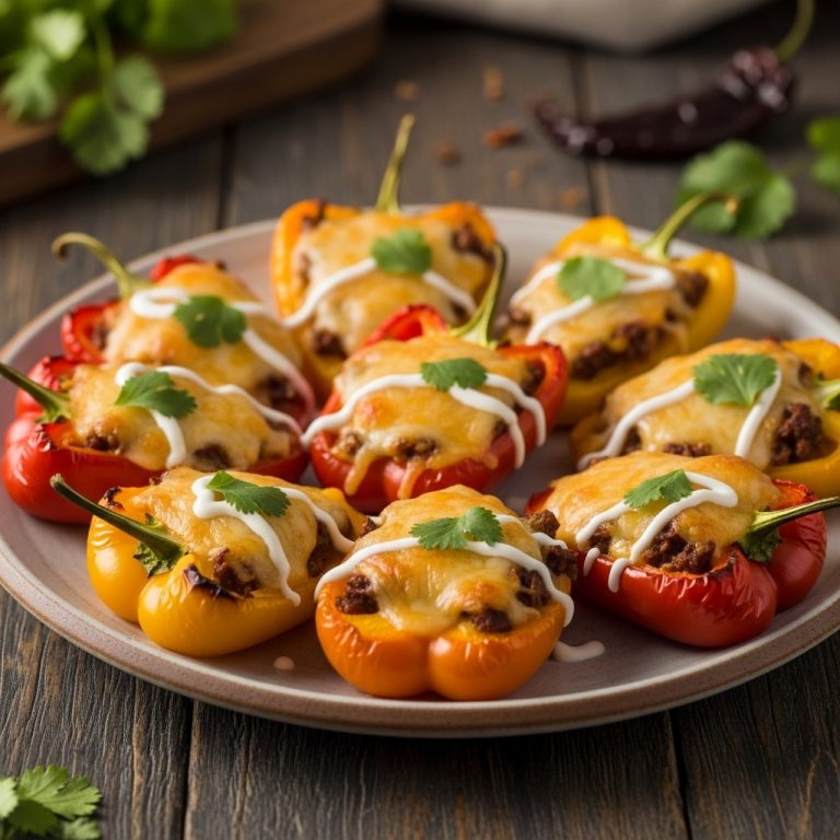 “Delicious Mexican Gluten-Free Snack: Cheesy Chipotle Stuffed Mini Bell Peppers”