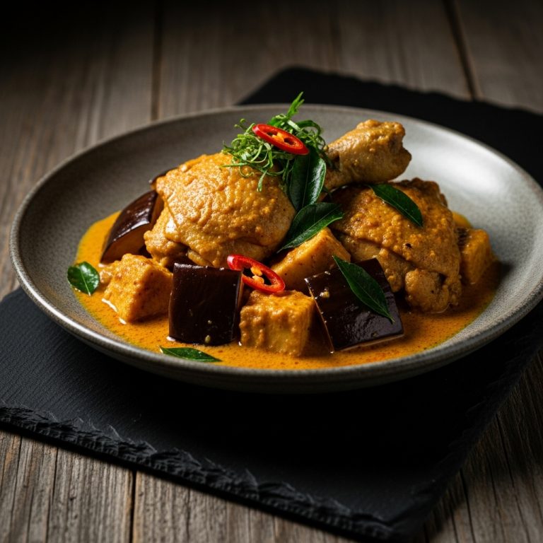 Delicious Sri Lankan Keto Coconut Curry Chicken with Eggplant – A Cinematic Dinner Masterpiece