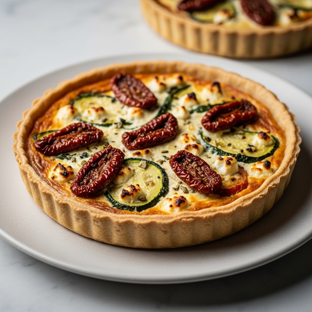 Delightful Australian Lunch: Mouthwatering Gluten-Free Veggie Quiche with Sundried Tomatoes and Feta Cheese