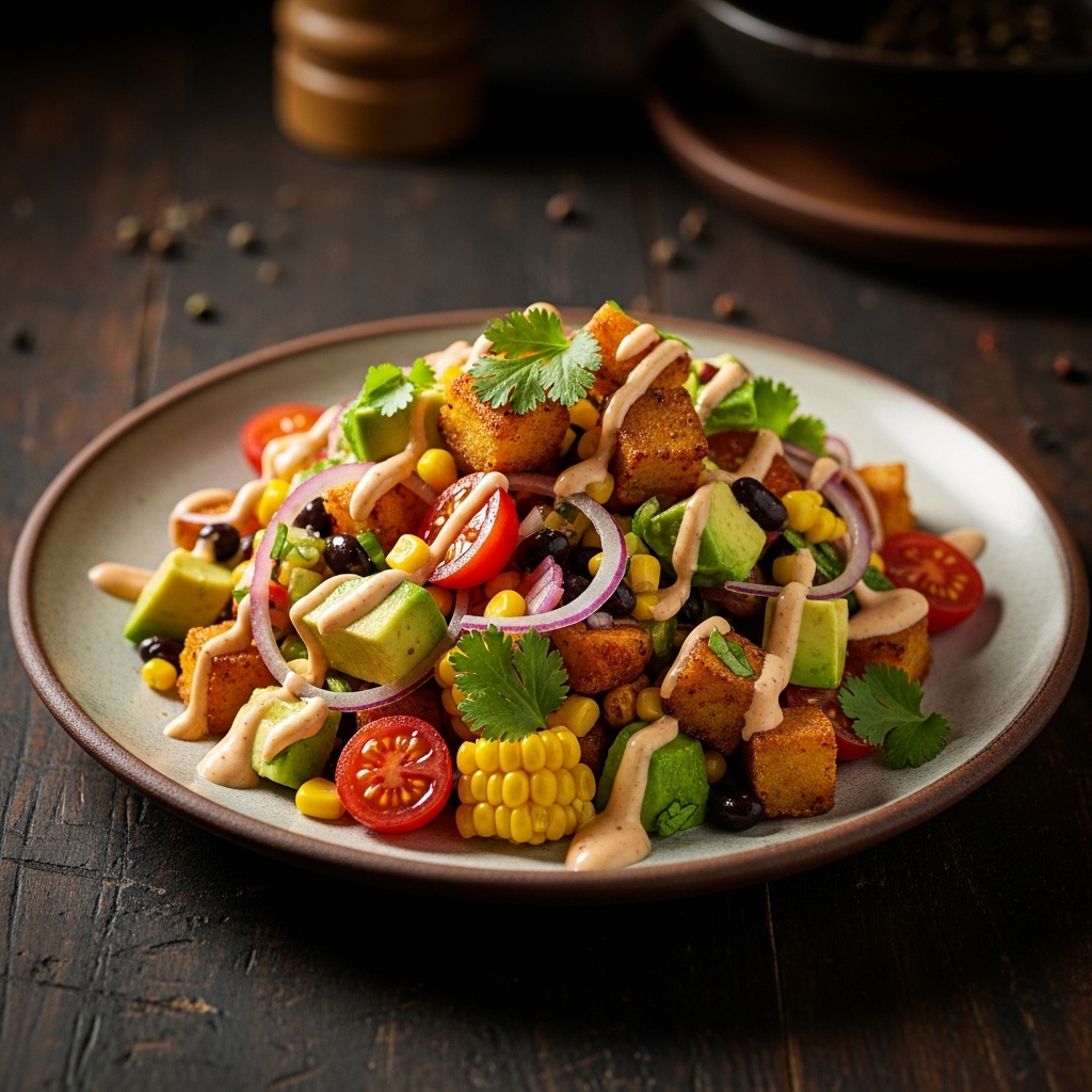 “Delightful Colombian Arepa Chopped Salad: A Fresh and Healthy Snack for Your Summer Nibbles”