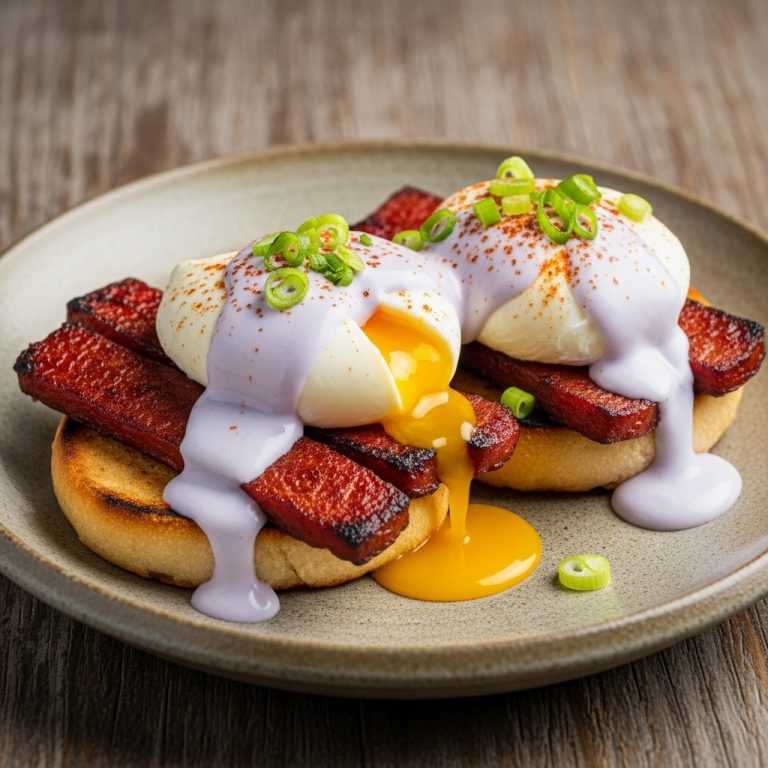 “Delightful Filipino Vegan Tocino & Eggs Benedict – A Flavorful Brunch Symphony”