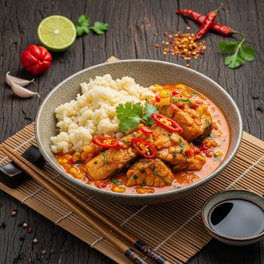 Delightful Ghanaian Spicy Fish and Coconut Stew (Kenkey)