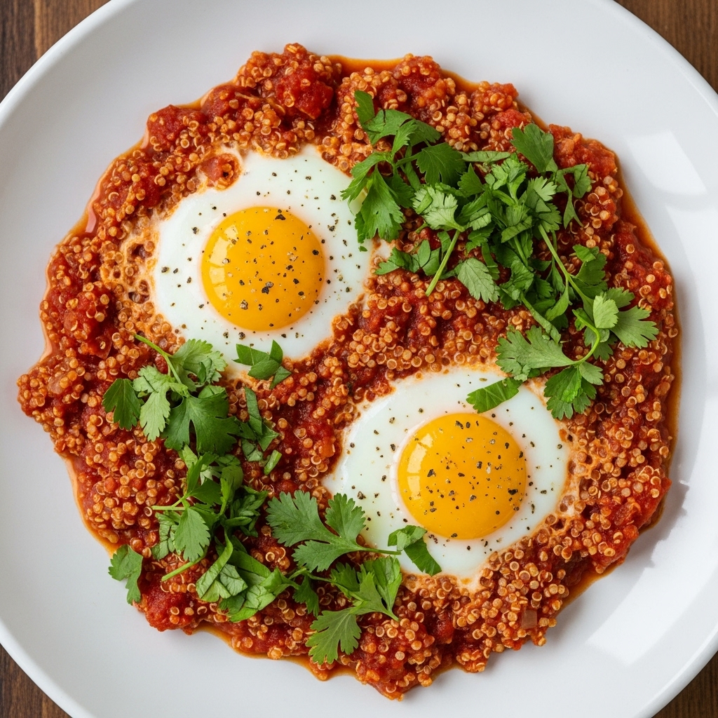 Delightful Gluten-Free Israeli Shakshuka with Quinoa & Fresh Herbs