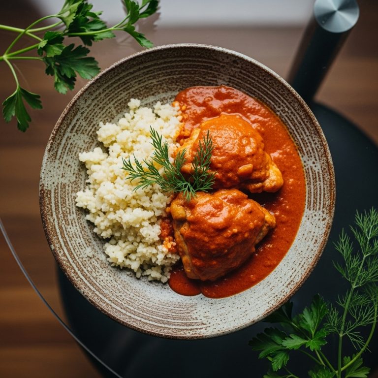 “Delightful Keto Hungarian Chicken Paprikash & Cauliflower Rice”
