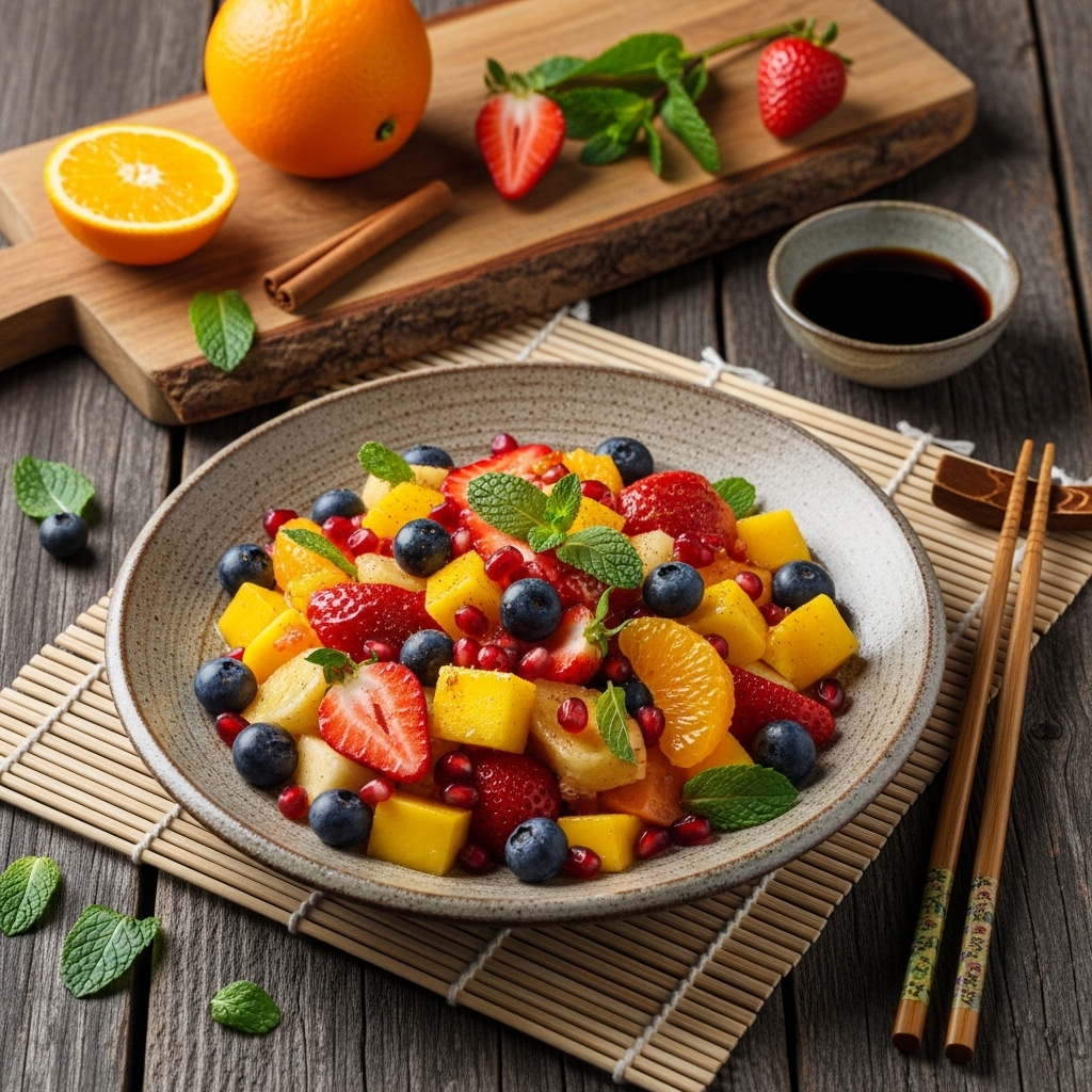 Delightful Moroccan Fruit Salad with Cinnamon-Sugar Syrup