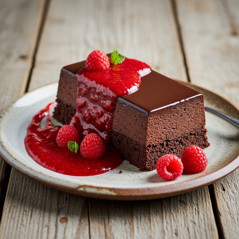 Delightful Nordic Vegan Chocolate Terrine with Raspberry Coulis