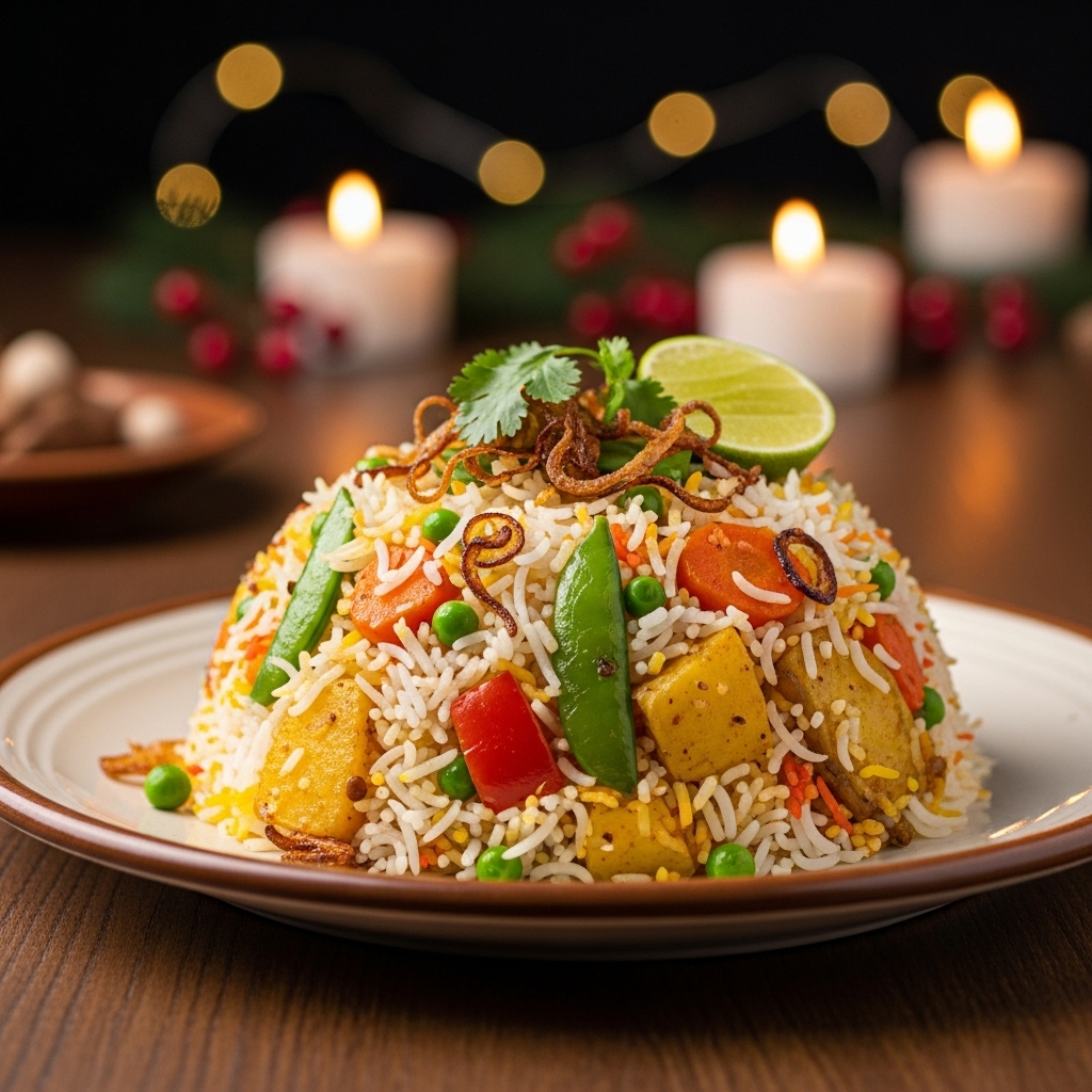 Delightful Pakistani Vegetarian Briyani: Aromatic, Flavorful, and Visually Stunning