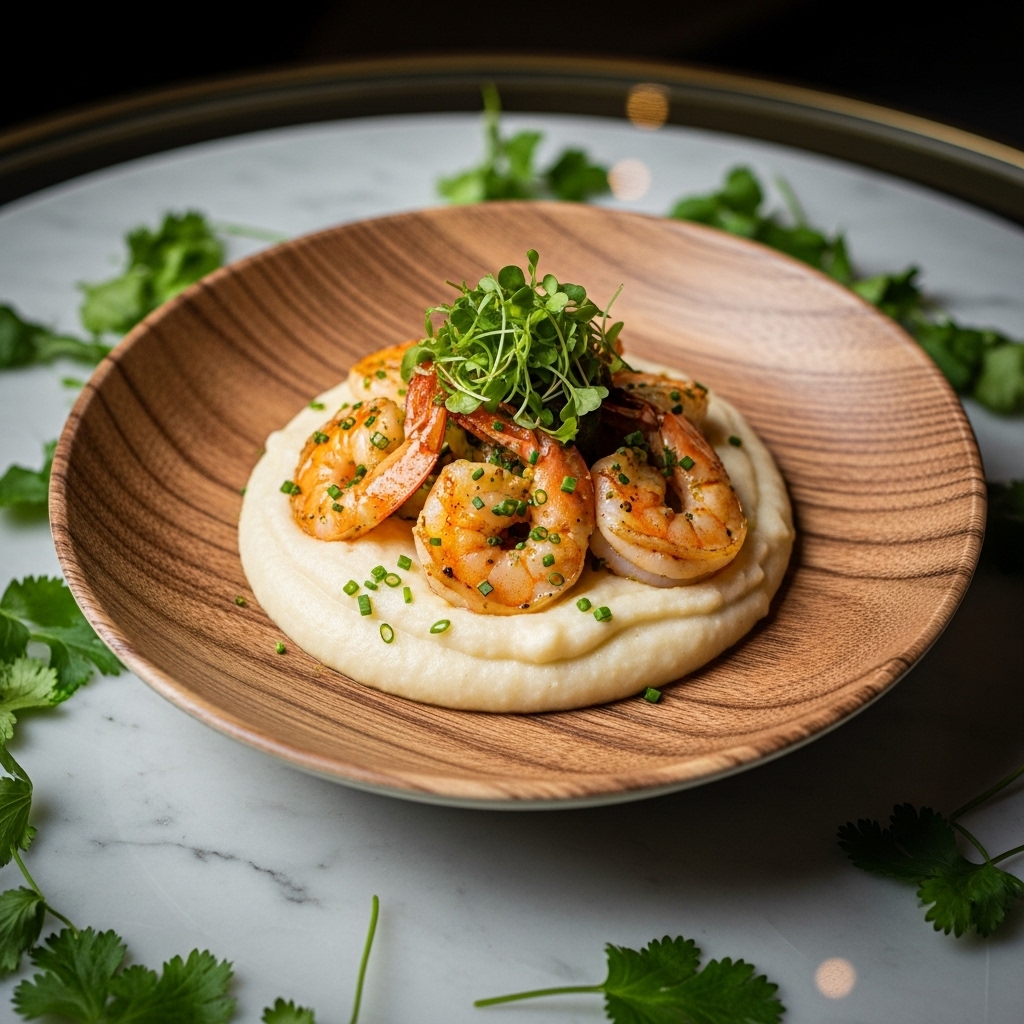 “Delightful South African Brunch: Gluten-Free Pap and Prawns”