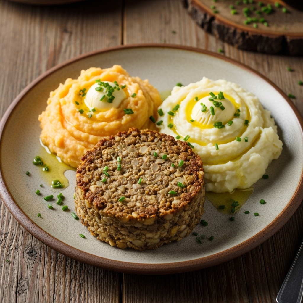 Delightful Vegetarian Haggis with Mashed Neeps & Tatties: A Modern Scottish Culinary Twist