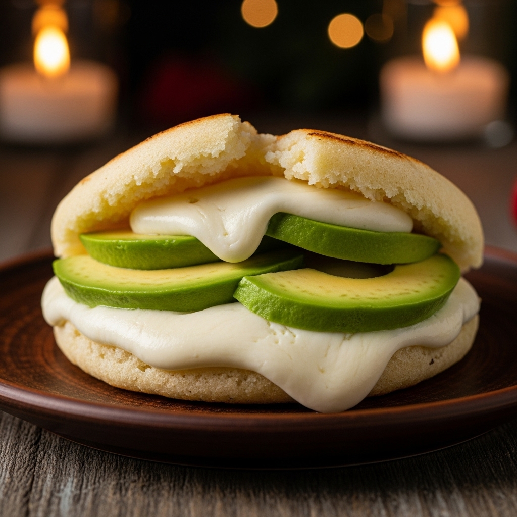 Delightful Venezuelan Snack: Mouthwatering Arepas with Cheese and Avocado