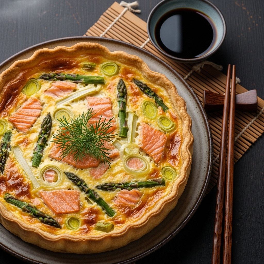 Dutch Brunch: Paleo Smoked Salmon Quiche with Asparagus and Leek Crust