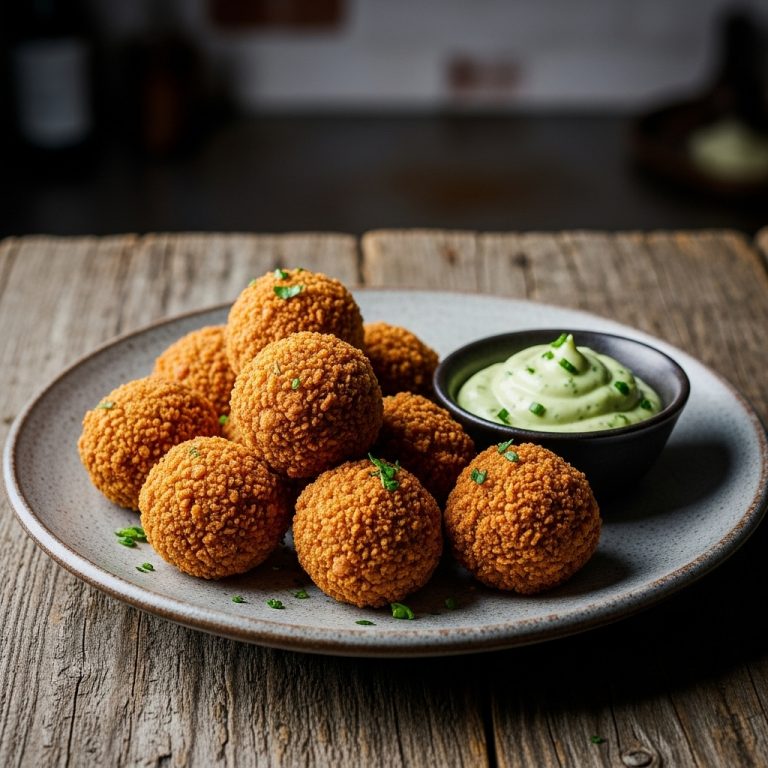 Dutch Snack – Paleo Bitterballen with Herb Mayo (Gluten-Free, Low Carb)