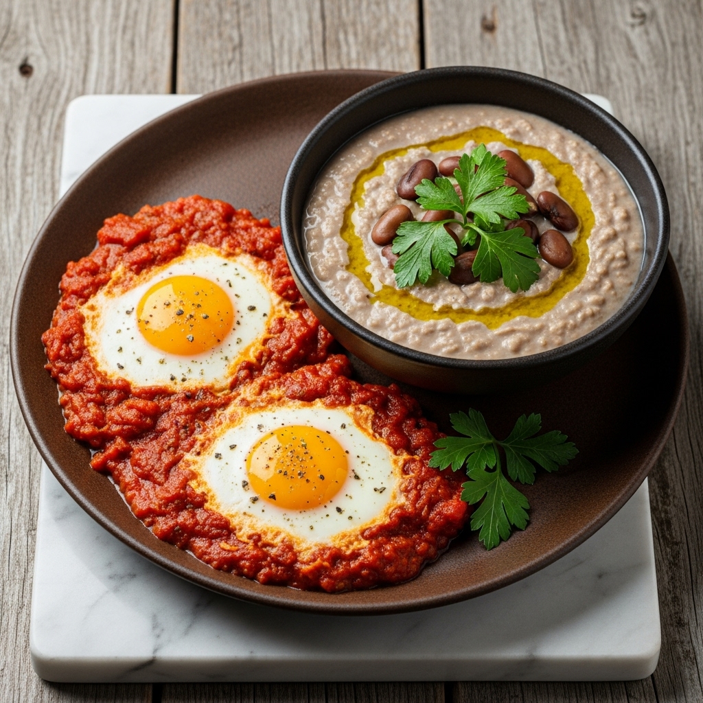 Egyptian Brunch Delight: Shakshuka and Ful Medames