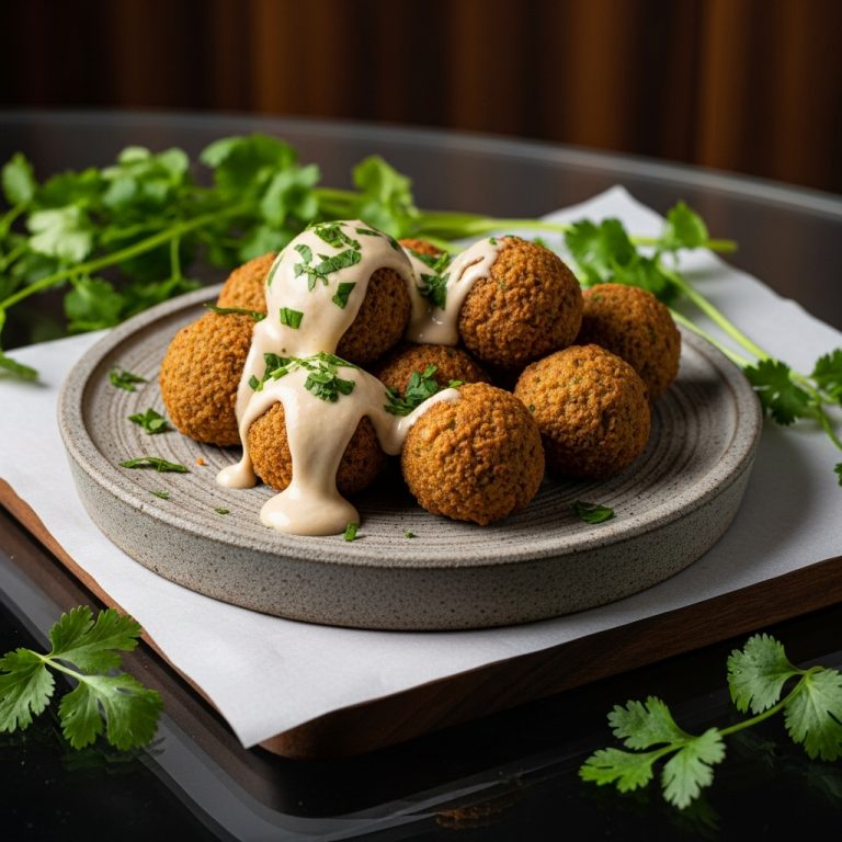 “Egyptian-Inspired Gluten-Free Falafel Bites with Tahini Sauce”