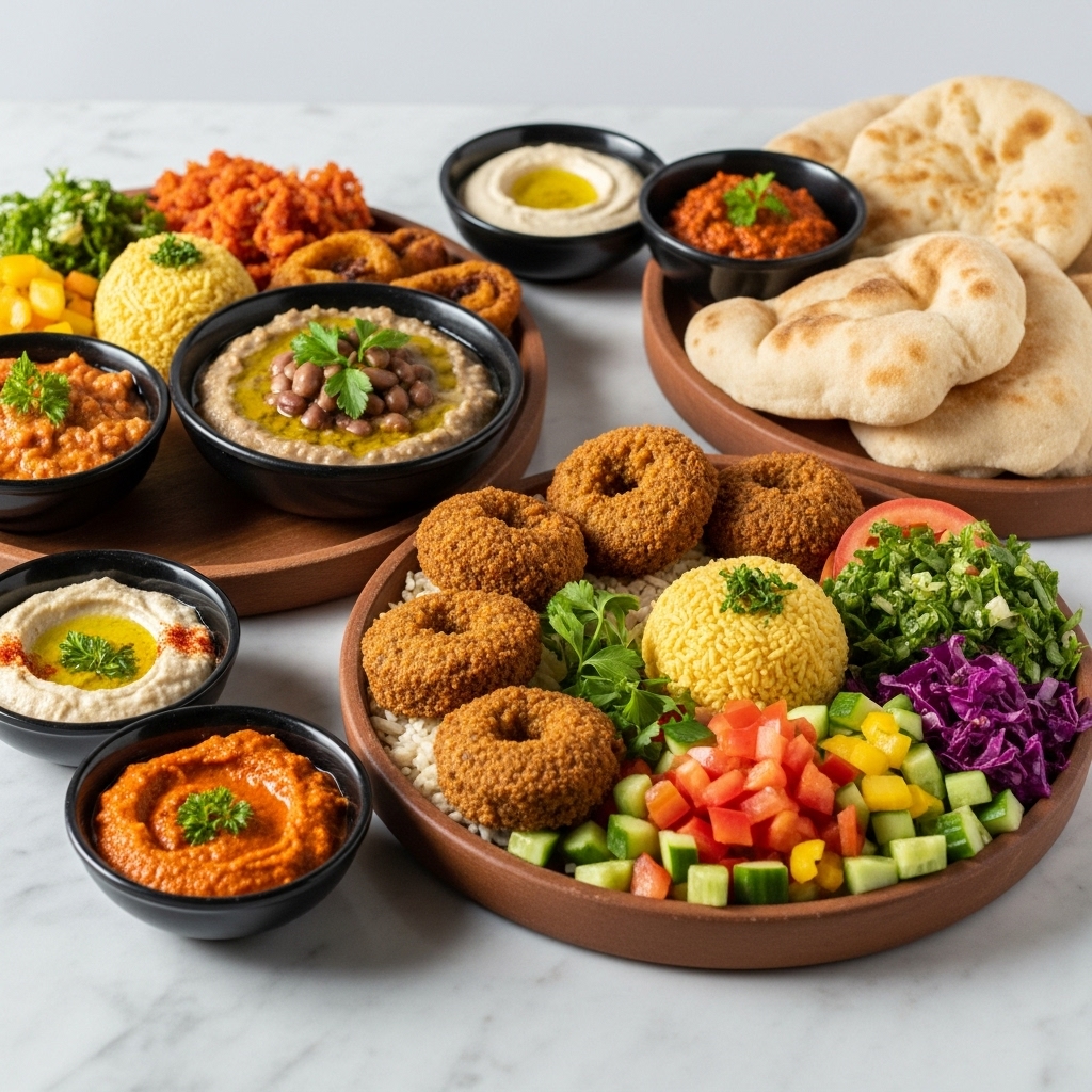 Elegant Egyptian Vegan Breakfast: A Symphony of Textures and Flavors