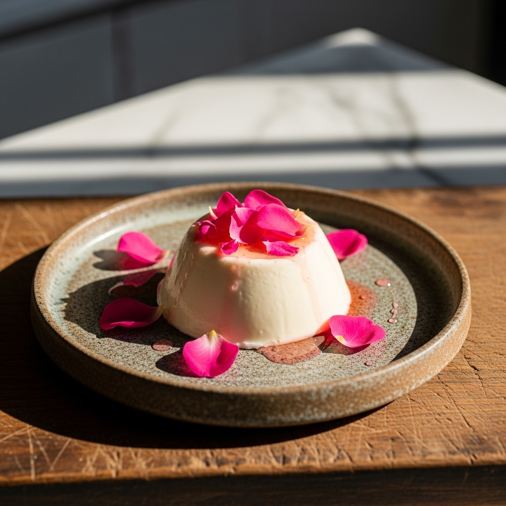 Elegant Rose Petal Panna Cotta