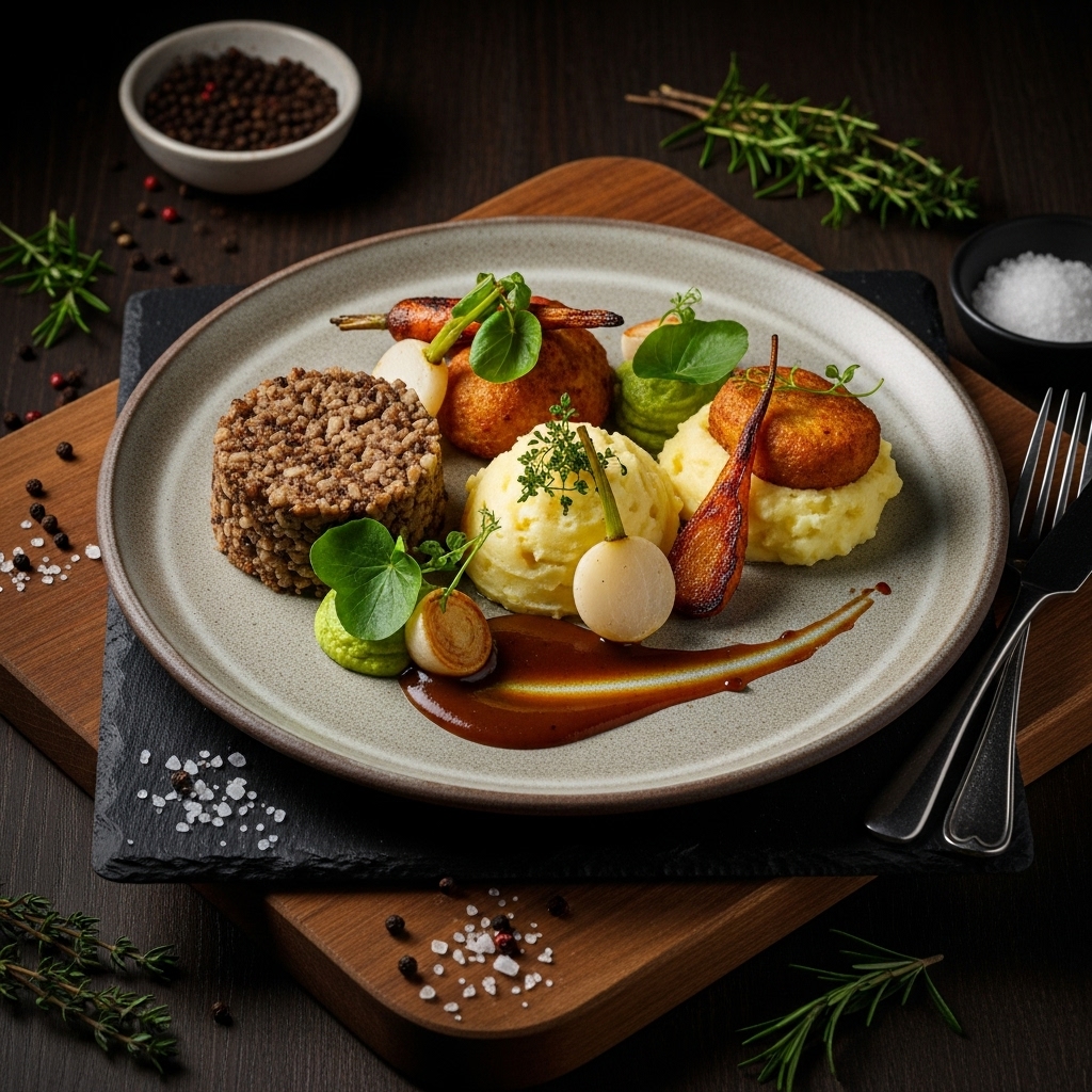 Elegant Vegan Scottish Lunch: A Symphony of Textures and Flavors