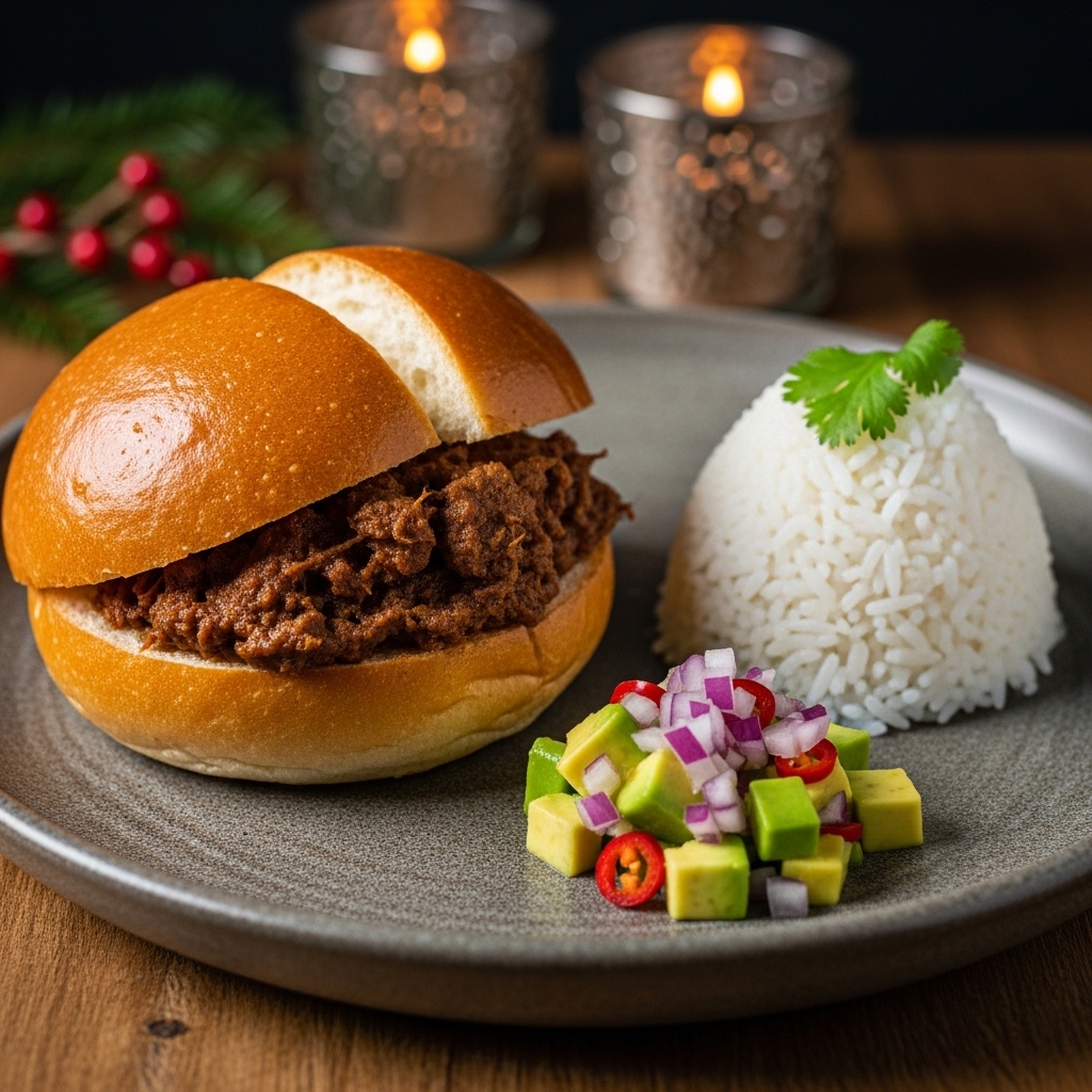 Keto-Friendly Indonesian Breakfast Feast: Rendang Chicken with Cauliflower Rice and Avocado Salsa