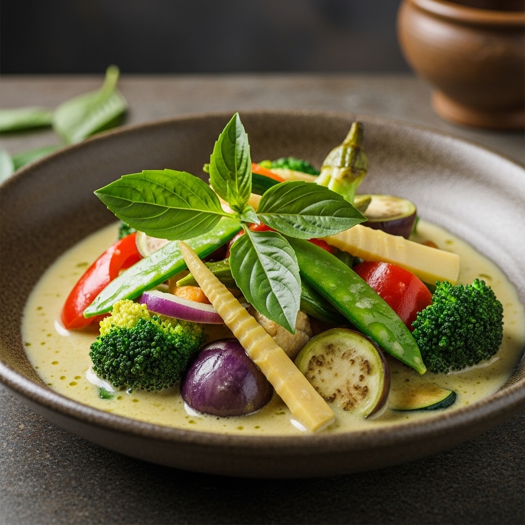 Elevated Thai Vegetable Green Curry – A Sensory Culinary Experience