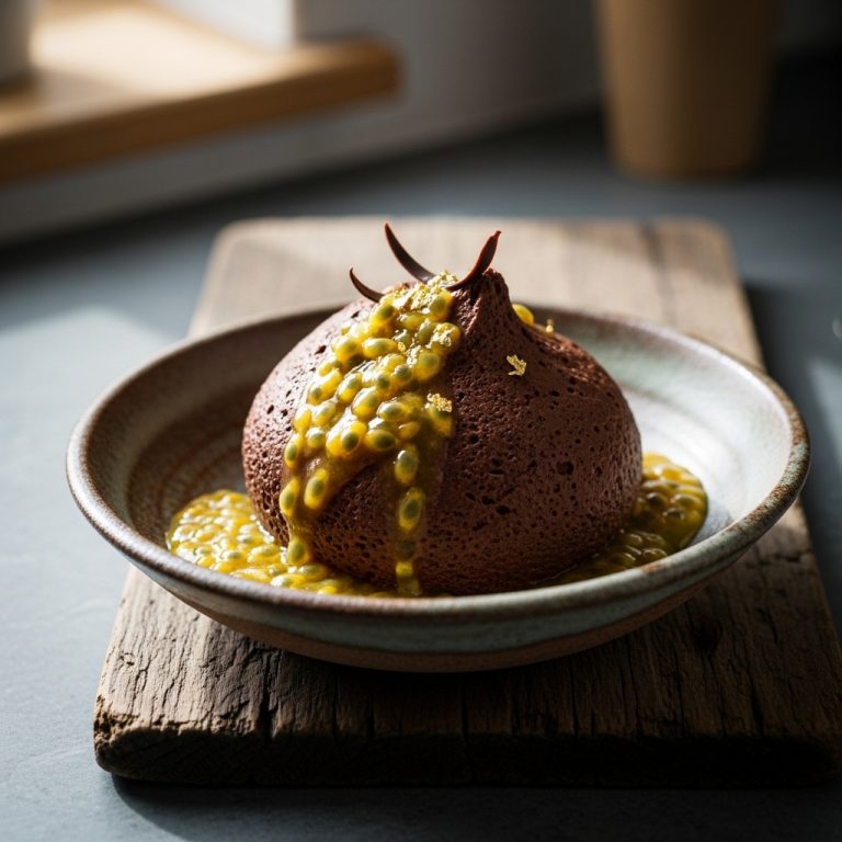 Enchanted Brazilian Chocolate Mousse with Passion Fruit Couli