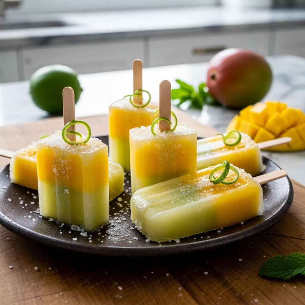 Enchanted Mango Margarita Popsicles
