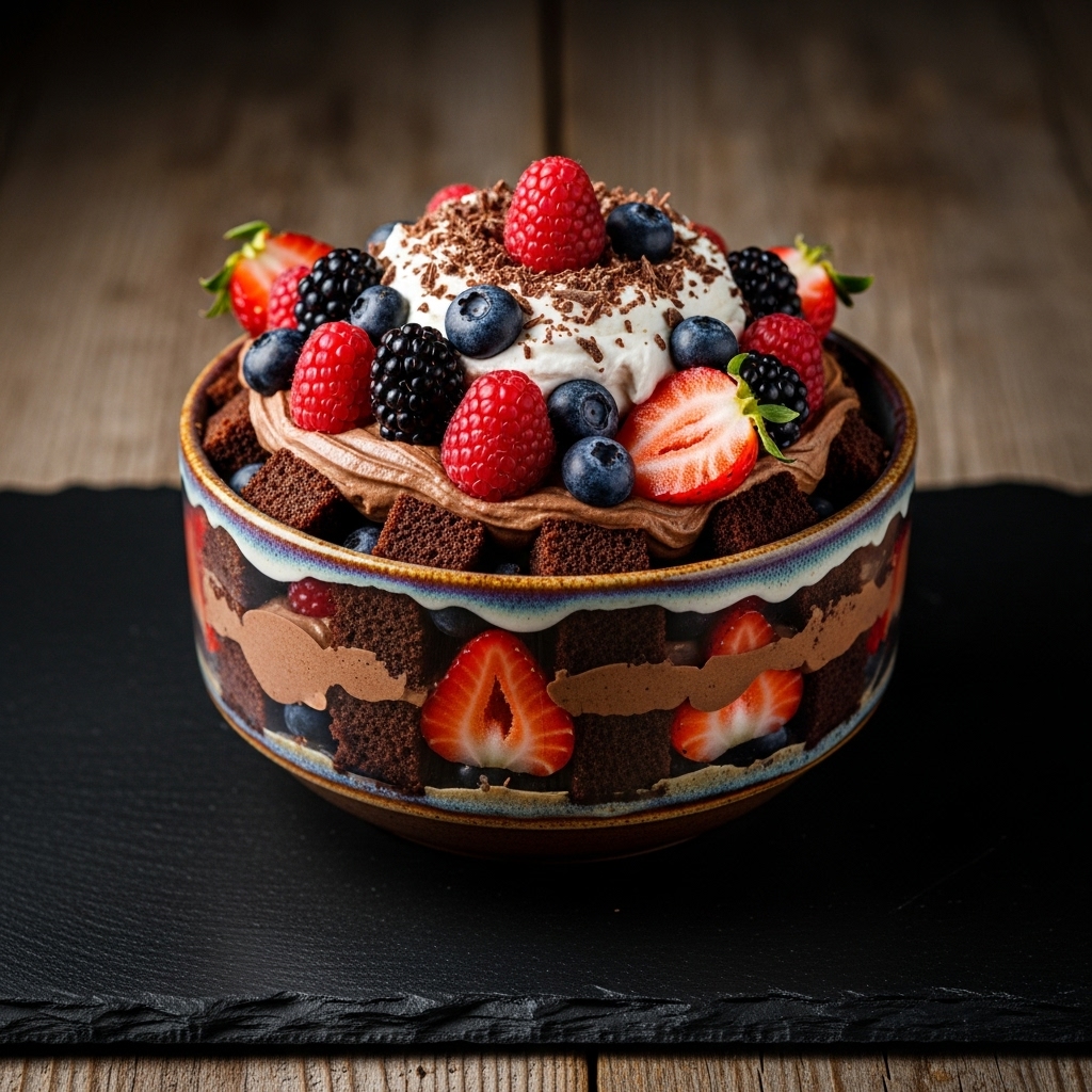 Enchanting Black Forest Berry Trifle