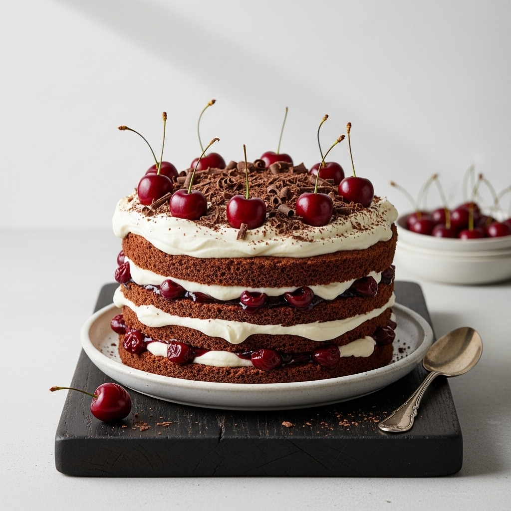 Enchanting Black Forest Trifle with Gluten-Free Chocolate Sponge