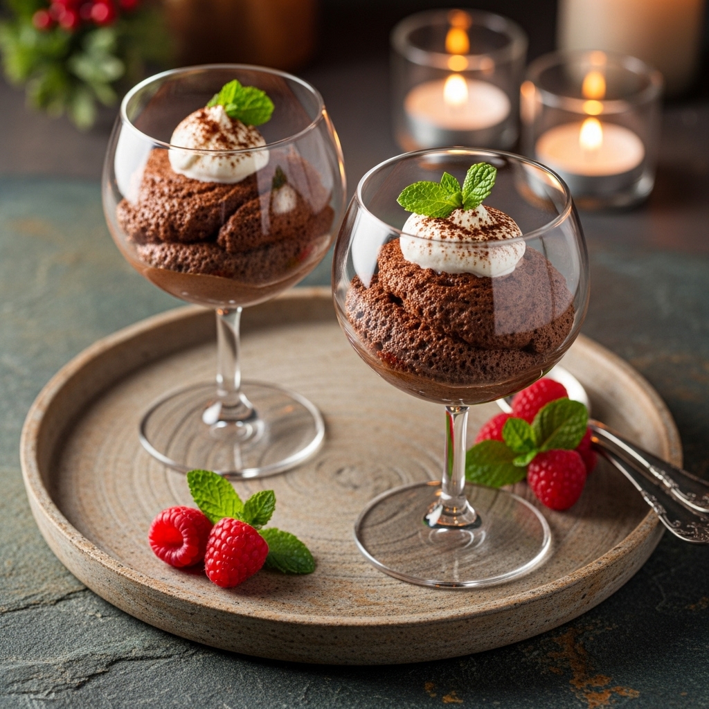 Enchanting Chocolate Mousse in Champagne Glasses