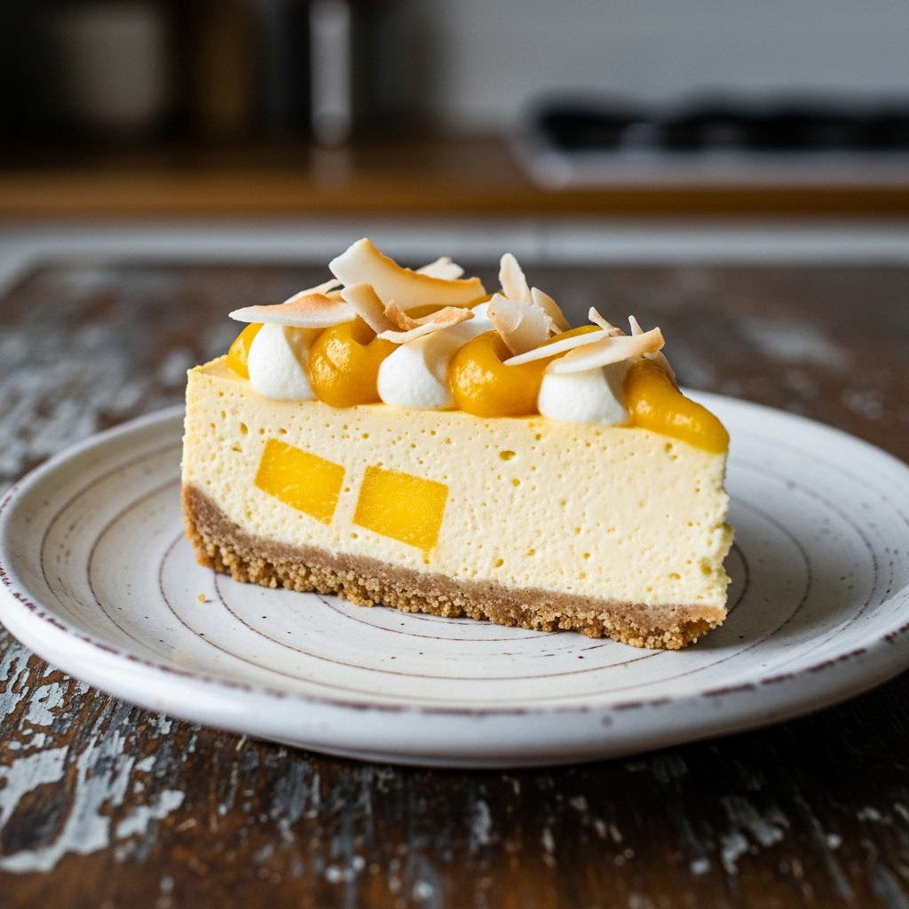 Enchanting Mango Coconut Keto Cheesecake