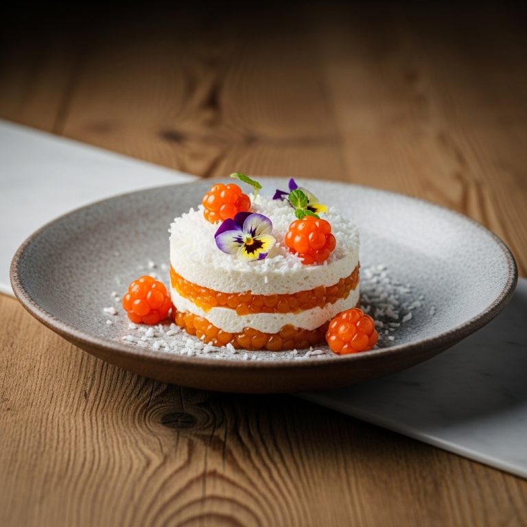 “Enchanting Nordic Cloudberry & Coconut Mousse Delight”