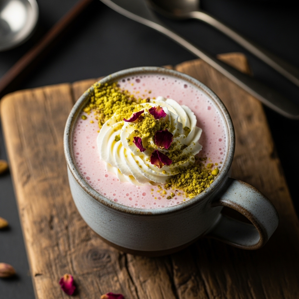 Enchanting Rosewater and Pistachio Milkshake