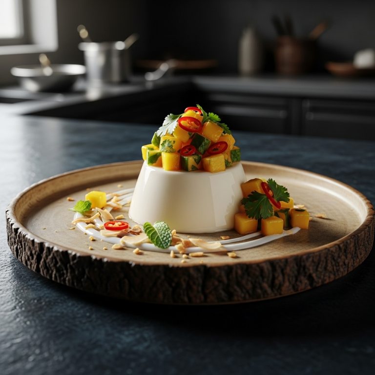 Enchanting Thai Coconut Panna Cotta with Mango Salsa