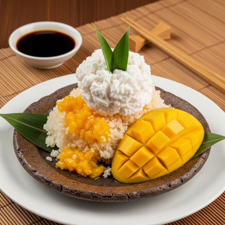 Enchanting Thai Frozen Treat: Mango Coconut Delight