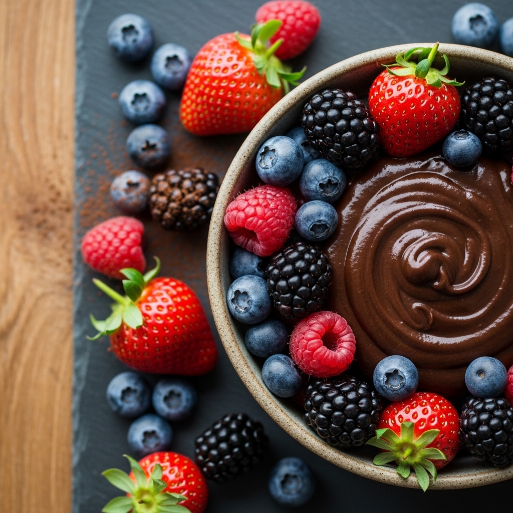 Enchanting Vegan Chocolate Fondue with Fresh Berries