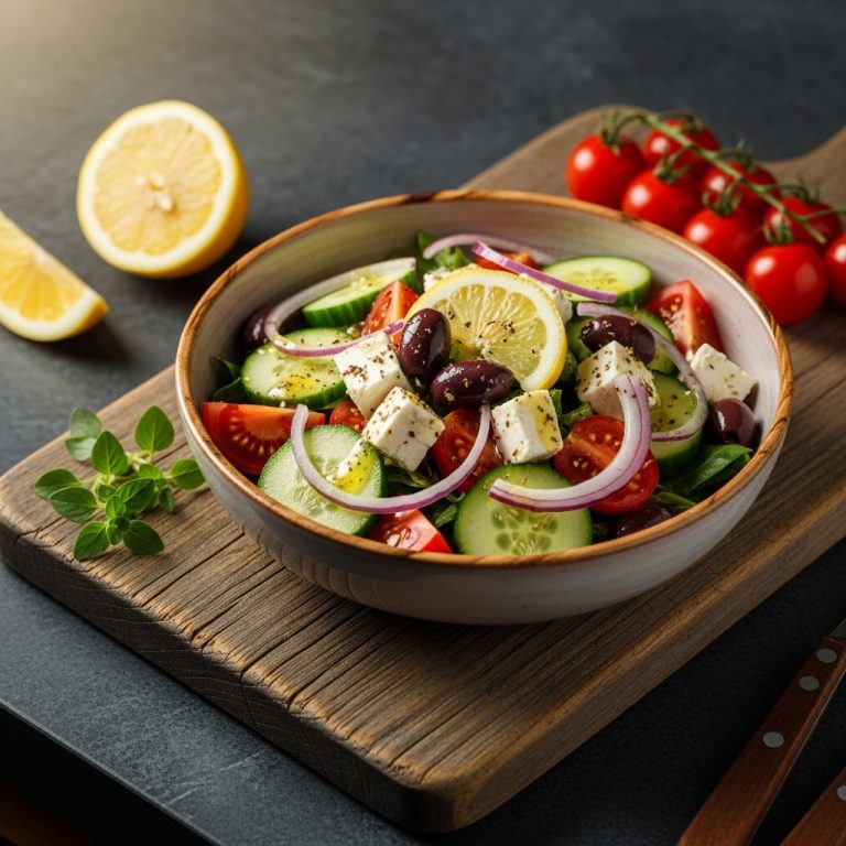 Energizing Greek Salad with Lemon-Herb Dressing