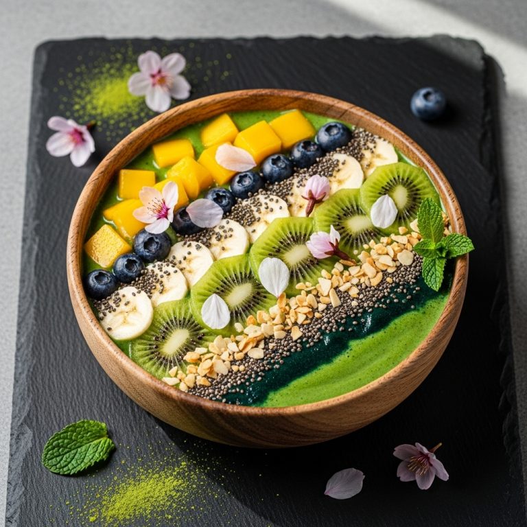 Energizing Japanese Green Smoothie Bowl