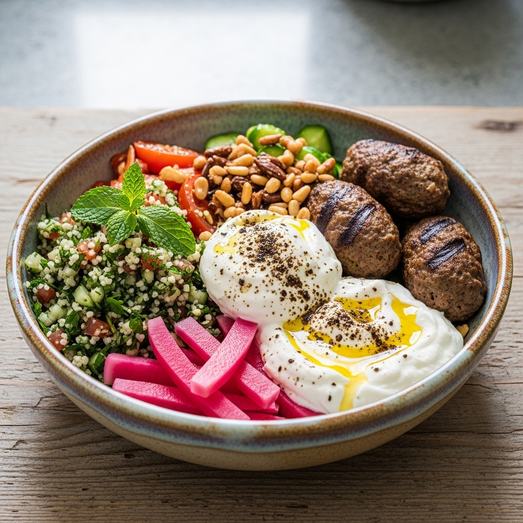 Energizing Keto Middle Eastern Lunch Bowl