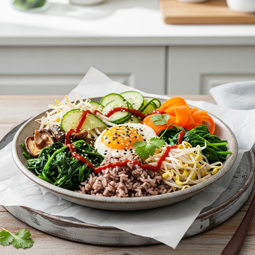 Energizing Korean Vegetarian Breakfast Bowl