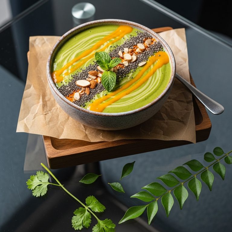 Energizing Low-Carb Indian Breakfast Smoothie Bowl