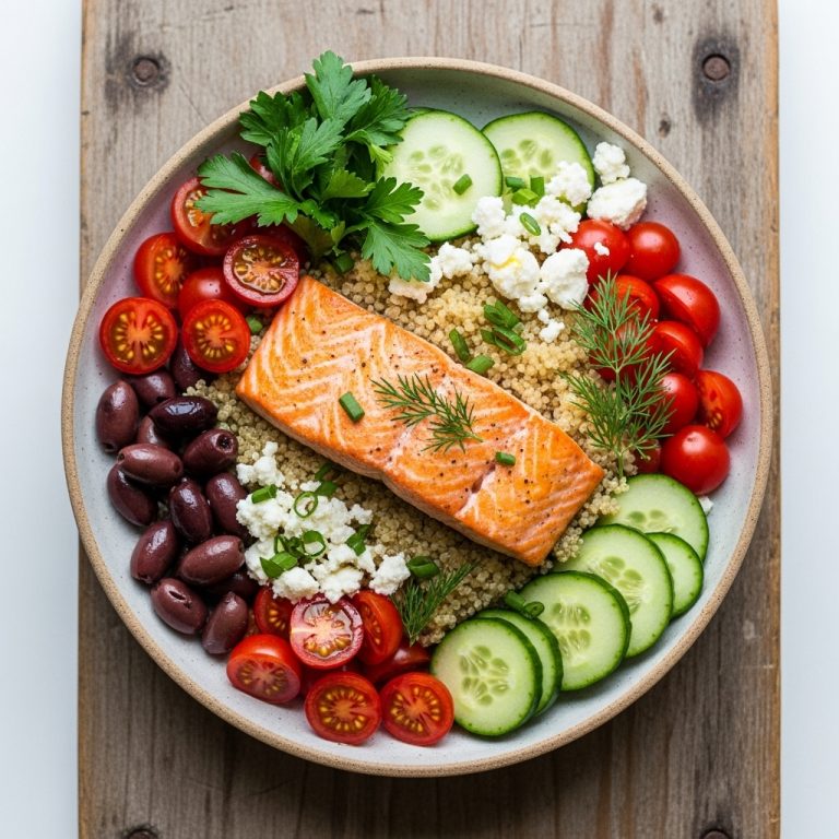 Energizing Mediterranean Salmon & Quinoa Bowl