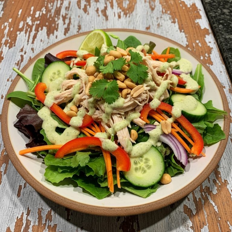 Energizing Thai Chicken Salad Bowl with Coconut Lime Dressing