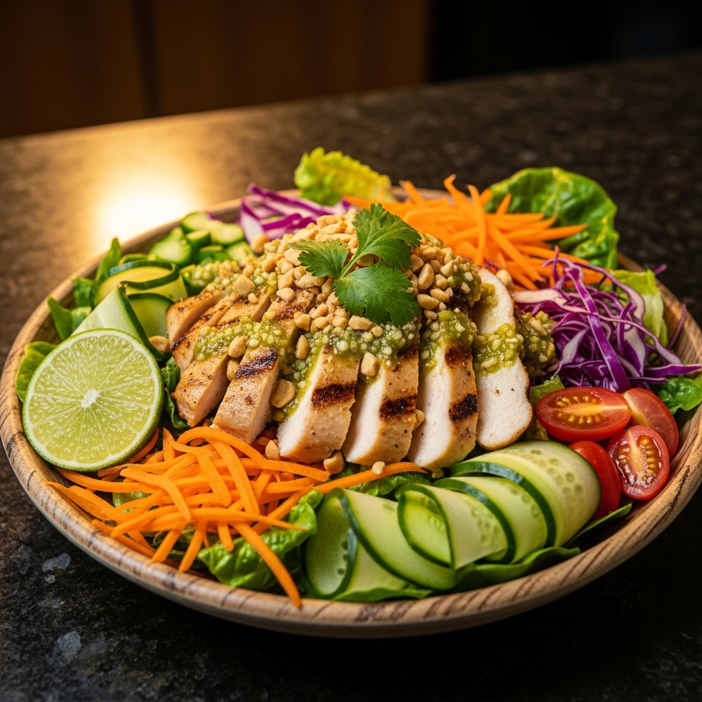 Energizing Thai Salad Bowl with Grilled Chicken