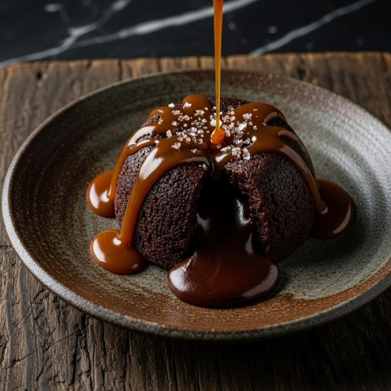 Ethereal Chocolate Fondant With Sea Salt Caramel Drizzle