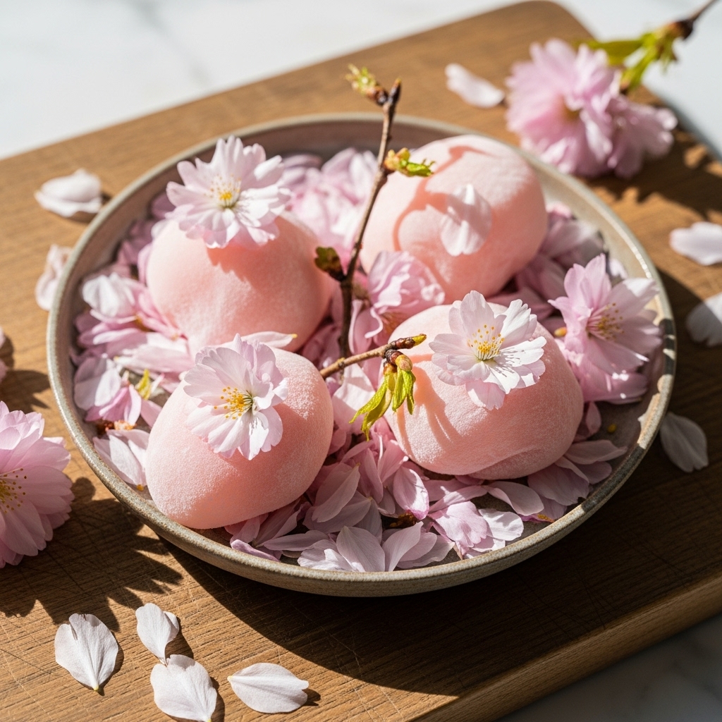 Ethereal Mochi Clouds in Cherry Blossom Delight