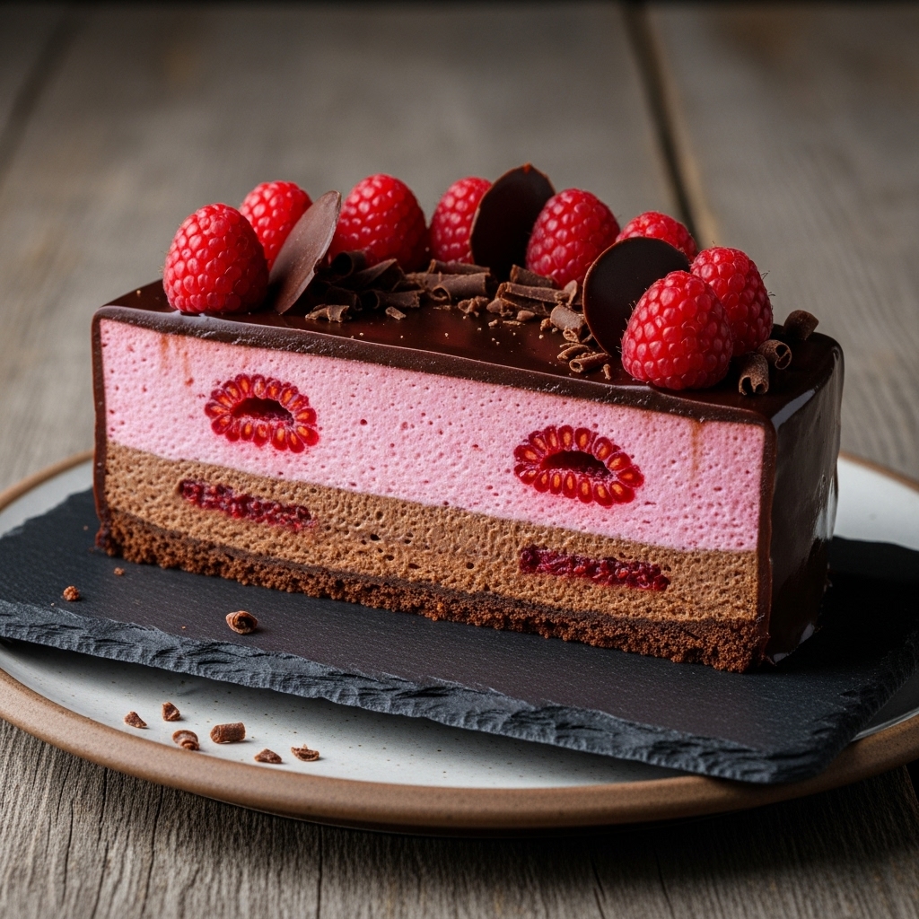 Ethereal Raspberry Chocolate Mousse Cake
