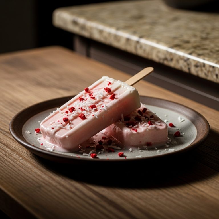 “Ethereal Strawberry Coconut Popsicles”