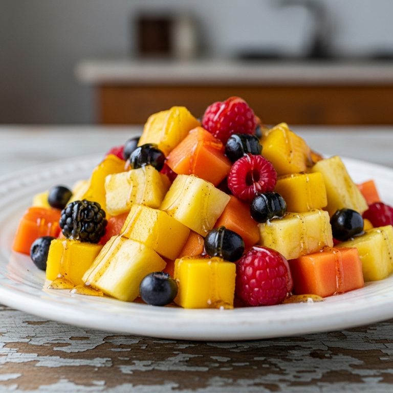 Ethiopian Berbere Spiced Paleo Fruit Salad with Honey-Cinnamon Drizzle